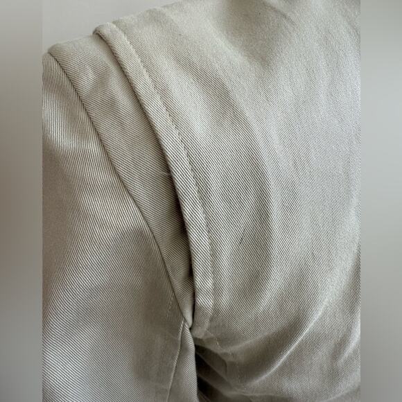 PATRIZIA PEPE LIGHT GRAY BEIGE CANVAS MOTO JACKET SIZE 42 - Picture 5 of 11